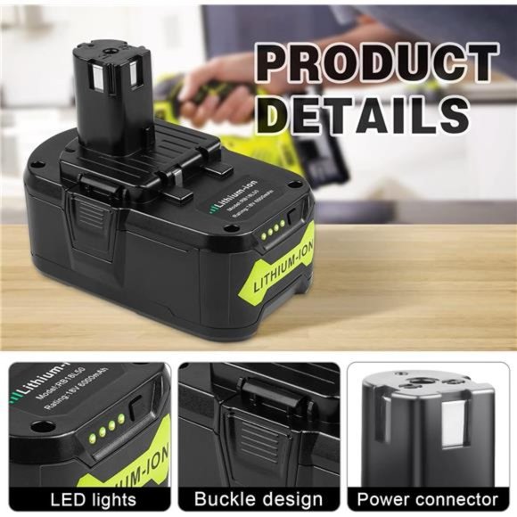 Ryobi 18 Volt Battery Lithium for Ryobi ONE+ Cordless Drill Tool (1Pack) - Picture 2 of 7